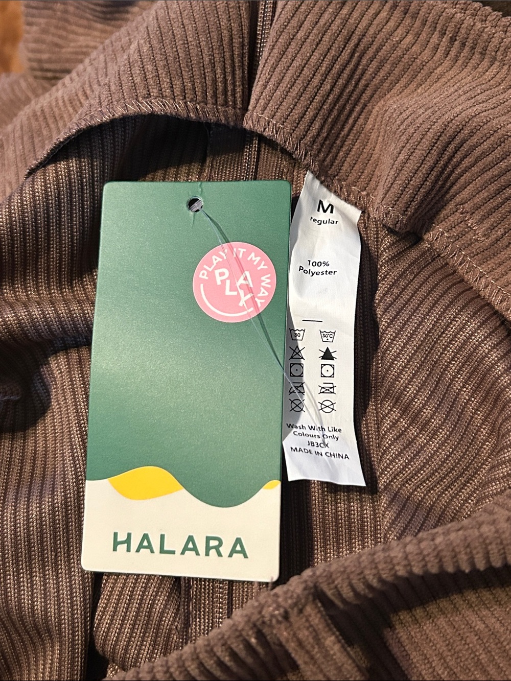 HALARA Chocolate Brown Corduroy Pencil Skirt with Front Slit - Picture 6 of 6
